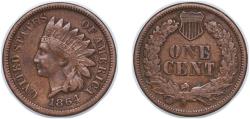 Us Coins - United States Federal republic 1864 1 Cent "Indian Head Cent" Bronze (.950 copper, .050 tin and zinc) 3.1g XF KM 90a Schön 117a