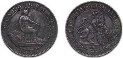 World Coins - Spain Provisional Government 1870 OM 5 Centimos - Provisional Government Bronze (95% copper, 4% tin, 1% zinc) Barcelona Mint (287381000) 4.96g XF KM 662 Cal 25
