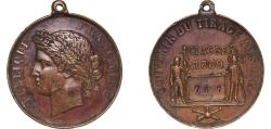 World Coins - France Third Republic 1889 Medal - Souvenir du tirage au sort Bronze 34.8g XF