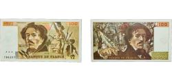World Coins - France Fifth Republic 1978 100 Francs - Delacroix (type 1978 modified) Paper AU Holed  P 154 Fay 69