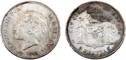 World Coins - Spain Kingdom Alfonso XIII 1892 *18-92 PGM 5 Pesetas 2nd portrait