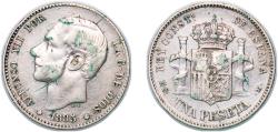 World Coins - Spain Kingdom 1885 