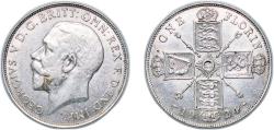 World Coins - Great Britain Kingdom 1924 1 Florin - George V (2nd issue) Silver (.500) (4582300) 11.3g AU KM 817a Sp 4022
