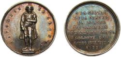 World Coins - France Kingdom 1833 Jeton - Louis-Philippe I, Statue de Napoléon rétablie sur Colonne Vendôme Silver 5.2g AU