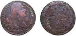 World Coins - Spain Kingdom 1800 8 Maravedis - Carlos IV Copper Segovia Mint 10.1g VF KM 428