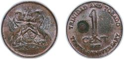 World Coins - Trinidad and Tobago British colony 1972 1 Cent (Independence) Bronze The Franklin Mint (5000000) 1.95g UNC KM 9 Schön 8