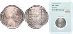 World Coins - France 1938 10 Francs Silver (.680) (14090181) 10g NGC UNC Franc 2014 360 KM 878 Gad 1789 801 Schön 205