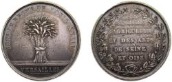 World Coins - France Kingdom ND Jeton - Louis XVIII, Société d’horticulture de Seine-et-Oise Silver 10g XF