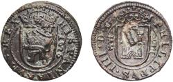 World Coins - Spain Kingdom 1626 8 Maravedis - Felipe IV (Segovia,milled) Copper Segovia Mint 6.15g VF Cal 1529 Aureo 391