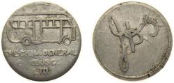 World Coins - China Republic of China ND (1939) Token - The China General Omnibus Co. Ltd. Aluminium 1.8g XF