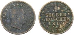 World Coins - Germany State Kingdom of Prussia Wilhelm I 1869 A 1 Silbergroschen