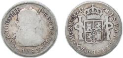 World Coins - Peru Spanish colony 1783 MI 2 Reales - Carlos III (portrait) Silver (.903) Lima Mint (539068) 5.8g VF  KM 76