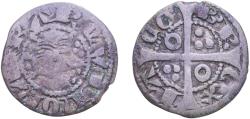 World Coins - Spain Principality of Catalonia 1291 - 1327 Dinero - Jaime II Billon (.250 silver) La Seca Mint 0.9g VF  Cru 342