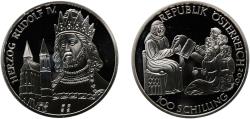 World Coins - Austria Second Republic 2001 100 Schilling (Herzog Rudolph IV) Silver (.900) (Copper .100) Vienna Mint (50000) 20g PF  KM 3079