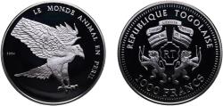 World Coins - Togo Republic 2004 1000 Francs CFA (Endangered wildlife) Silver (.999) 20g PF  KM 106