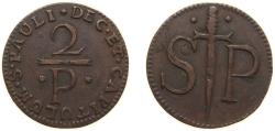 World Coins - Low countries feudal Prince-bishopric of Liege Holy Roman Empire ND Méreau - 2 Patards (Collegiale Saint-Paul) Bronze 3.44g XF