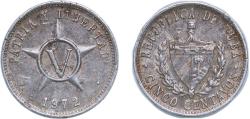 World Coins - Cuba Second Republic 1972 5 Centavos (Patria y Libertad) Aluminium (aluminium 97.15%, magnesium 2.5%, manganese 0.35%) Havana Mint (100000000) 1.5g VF KM 34 JMA 41-46 Y 28 Schön 3
