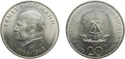 World Coins - Germany German Democratic Republic Democratic republic 1971 A 20 Mark (85th Birthday of Ernst Thälmann) Copper-nickel Berlin Mint (10003431) 15.05g UNC  KM 34 Schön 33 J 1535 AKS
