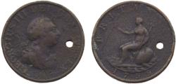 World Coins - Great Britain United Kingdom George III 1799 ½ Penny 11.5g