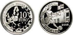 World Coins - Belgium Kingdom 2005 10 Euros - Albert II (Derby / Stadium Anniversary) Silver (.925) Royal Mint of Belgium (50000) 18.84g PF  KM 251 LA BEM-11.5 Schön 219
