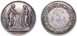 World Coins - France Wedding Medal - Civil marriage (Montagny) Silver (.950) 18.52g AU