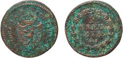 World Coins - Germany Duchy of Nassau German states 1808 1 Kreuzer - Frederick William Copper Ehrenbreitstein (779000) 4.04g VF  AKS 16 Jaeg 7 NW 4, 6 KM 11 C A3a