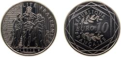 World Coins - France Fifth Republic 2012 10 Euro (Hercules) Silver (.500) Paris Mint (500000) 10g BU KM 2073 Schön 1239