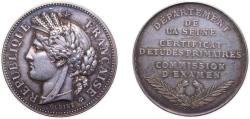 World Coins - France Third Republic ND Medal - CERTIFICAT D'ETUDES PRIMAIRES COMMISSION D'EXAMEN Silver 15.8g UNC