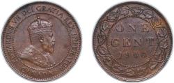 World Coins - Canada Commonwealth 1906 1 Cent - Edward VII Bronze (4100000) 5.65g AU KM 8 Schön 8