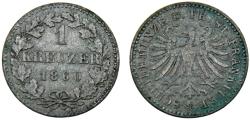 World Coins - Germany States Free imperial city of Frankfurt 1860 1 Kreuzer