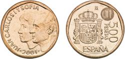 World Coins - Spain Kingdom 2001 M 500 Pesetas - Juan Carlos I Aluminium bronze (88.4% copper, 5% nickel, 5% aluminium, 1% iron, 0.6% manganese) Royal Mint of Spain (3330000) 12g UNC  KM 924 Sc