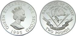 World Coins - Bailiwick of Jersey Dependency of the British Crownlocated Elizabeth II 1995 2 Pounds 50th anniversary of the Liberation of Jersey