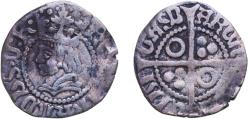 World Coins - Spain Principality of Catalonia 1479 - 1516 ½ Groat - Ferdinand II (wavy hair) Silver (.958) 1.5g VF Cal 126