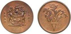 World Coins - South Africa Republic 1981 Medal - Republic of South Africa Twentieth Anniversary Bronze 25g UNC