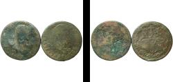 World Coins - Spain Kingdom 1827 Maravedis - Fernando VII (2 coins) Copper Segovia Mint F
