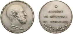 World Coins - France ND Medal - Société de médecine de Bordeaux Silver 10.3g UNC F.601 - 907