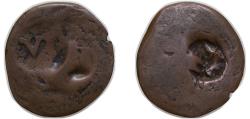 World Coins - Spain Kingdom 1636-1637 6 Maravedis - Felipe IV (countermark) Copper 3g VF