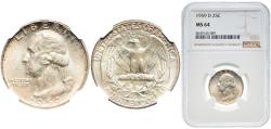 Us Coins - United States Federal republic 1959 D ¼ Dollar "Washington Silver Quarter" Silver (.900) Denver Mint (62054232) 6.25g NGC MS 64 PCGS 5867 Greysheet 5697