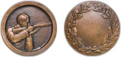 World Coins - France Republic ND Medal - shooting Bronze 61.16g UNC