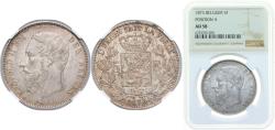 World Coins - Belgium Kingdom 1873 5 Francs - Léopold II (small head) Silver (.900) (10% copper) Royal Mint of Belgium (22340959) 25g NGC AU 58 Mor 160