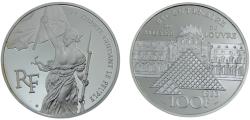 World Coins - France Fifth Republic 1993 100 Francs 200th Anniversary of the Louvre Museum, Liberté de Delacroix