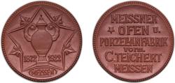 World Coins - Germany Weimar Republic 1922 Token - MEISSENER Porcelain 21.1g UNC