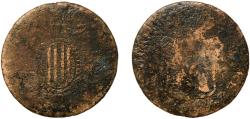 World Coins - Spain Principality of Catalonia Spanish states 1810 - 1814 3 Quartos (III QUAR) Copper La Seca Mint 6.19g F KM 115