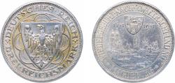 World Coins - Germany - 1871-1948 Weimar Republic 1931 A 3 Reichsmark (Magdeburg) Silver (.500) (100000) 15.08g AU KM 72