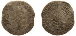 World Coins - Low countries feudal County of Burgundy Spanish possession 1591 "¹⁄₂₀ Ecu Philipe" - Philip II Billon (.417 silver) 2.9g VF GH 215-2 Vanhoudt 310-MA