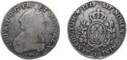 World Coins - France Kingdom 1779 L 1 Écu - Louis XVI Silver (.917) Bayonne Mint (760000) 28.8g VF Dy royales 1708 GadR 356 KM 564 Ciani 2187