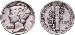 Us Coins - United States Federal republic 1942 1 Dime "Mercury Dime" Silver (.900) Denver Mint (205432329) 2.45g VF  KM 140 Schön 133