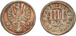 World Coins - Germany Rietberg, County of German states 1703 4 Pfennig - Maximilian Ulrich of Kaunitz Copper 4.21g VF  KM 99