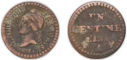 World Coins - France First Republic 1797 - 1799 A 1 Centime (First Republic) Copper Paris Mint 1.7g VF KM 646.1