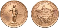 World Coins - Spain Kingdom 1890 Medal - Vigo, Estatua de Casto Méndez Núñez Bronze 25.11g AU Cleaned V. 859 var metal